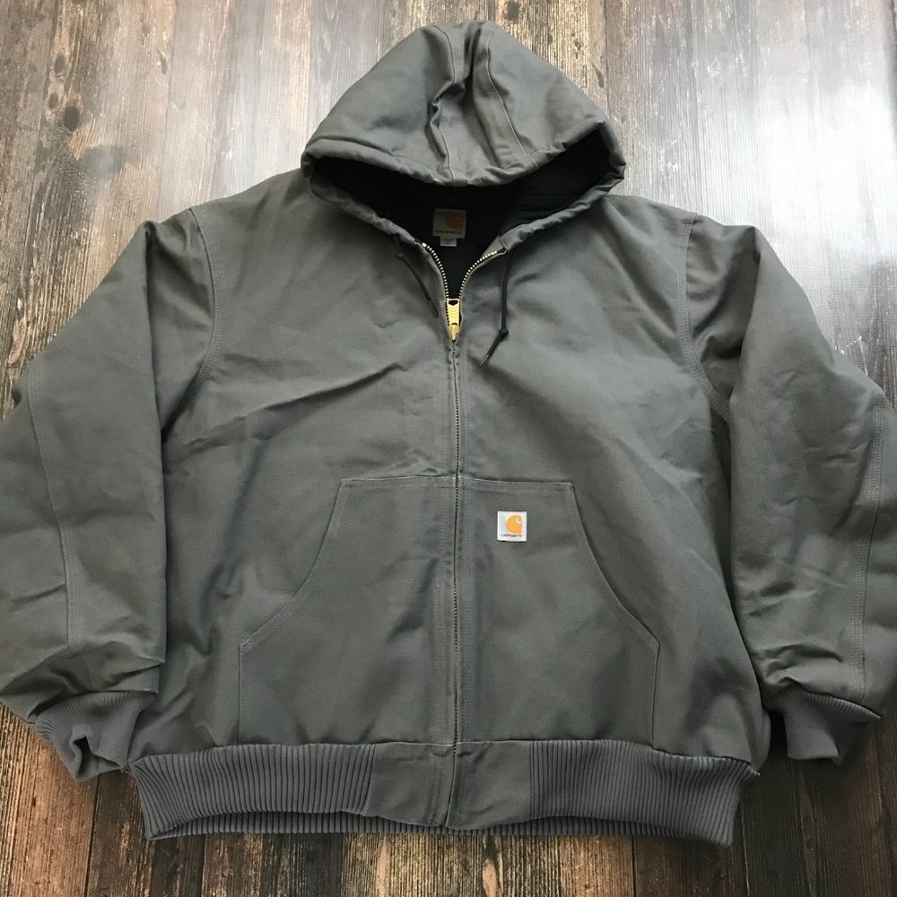 CARHARTT Loose Fit Active Jacket J140 2XL USA MADE Insulated Flannel Lined Gray